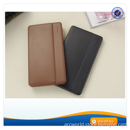 AWC721 New design leather power bank 4000 mah leather power bank charger